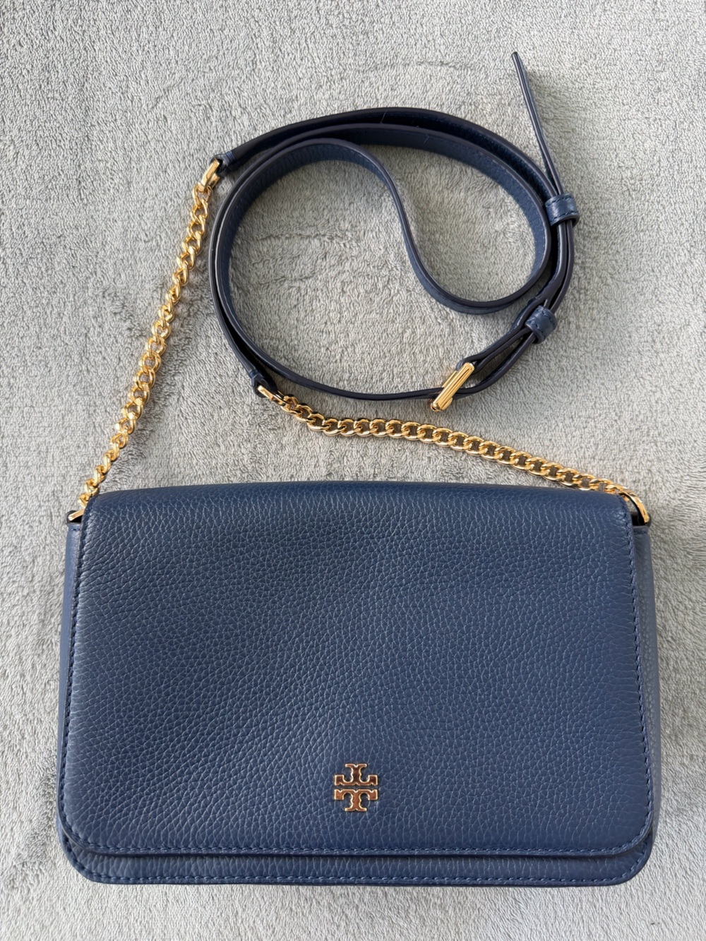 Tory Burch Mini Flap Crossbody / Chain Wallet Bag Blue